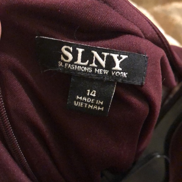 SLNY Foil Trim Asymmetric Cape Jumpsuit size 14 - Picture 9 of 9